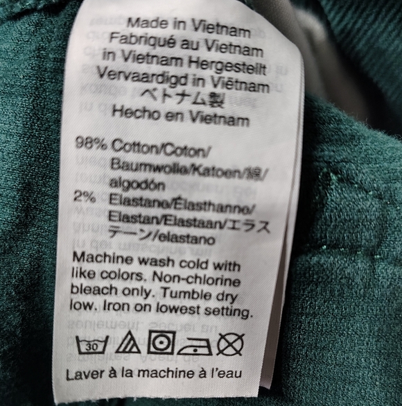 J Crew Emerald Green Courdoroy Pants size 26 - Picture 7 of 10